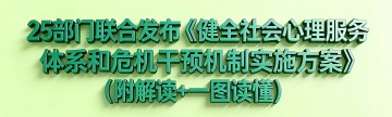 25部门联合发布《健全社会心理服务体系和危机干预机制实施方案》（附解读+一图读懂）